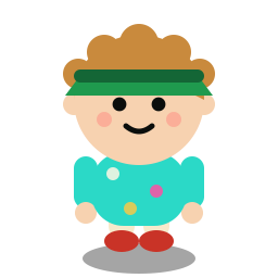 Chad, a chibi casino character in a visor and teal polo.