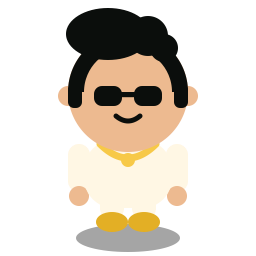 The King, a chibi casino character in a white jumpsuit and shades.